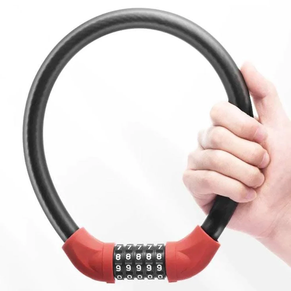 Велосипедный замок со стальным пятизначным кодом защита от кражи 1 72 см толстый