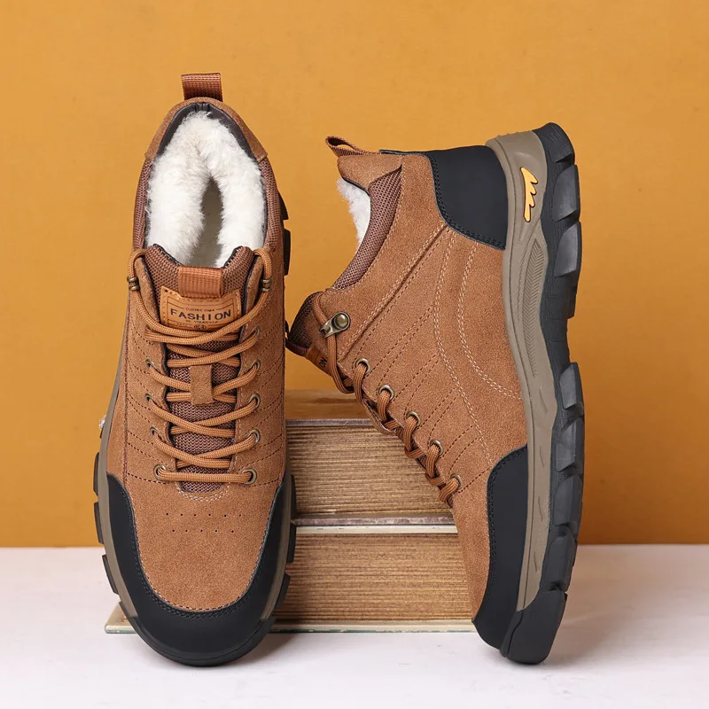 Мужские походные кроссовки из коровьей замши ботинки с подкладкой рабочая обувь