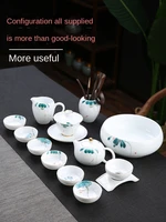 such as porcelain moving hand drawn kung fu teaware set home living room white ceramic lidded bowl tea cup teapot full set set