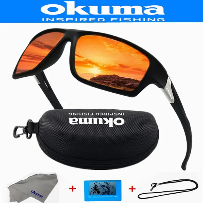 Фото Новые поляризационные солнцезащитные очки Okuma для рыбалки UV400 для езды на велосипеде, вождения, охоты, занятий спортом на открытом воздухе, доступны в 5 цветах №1