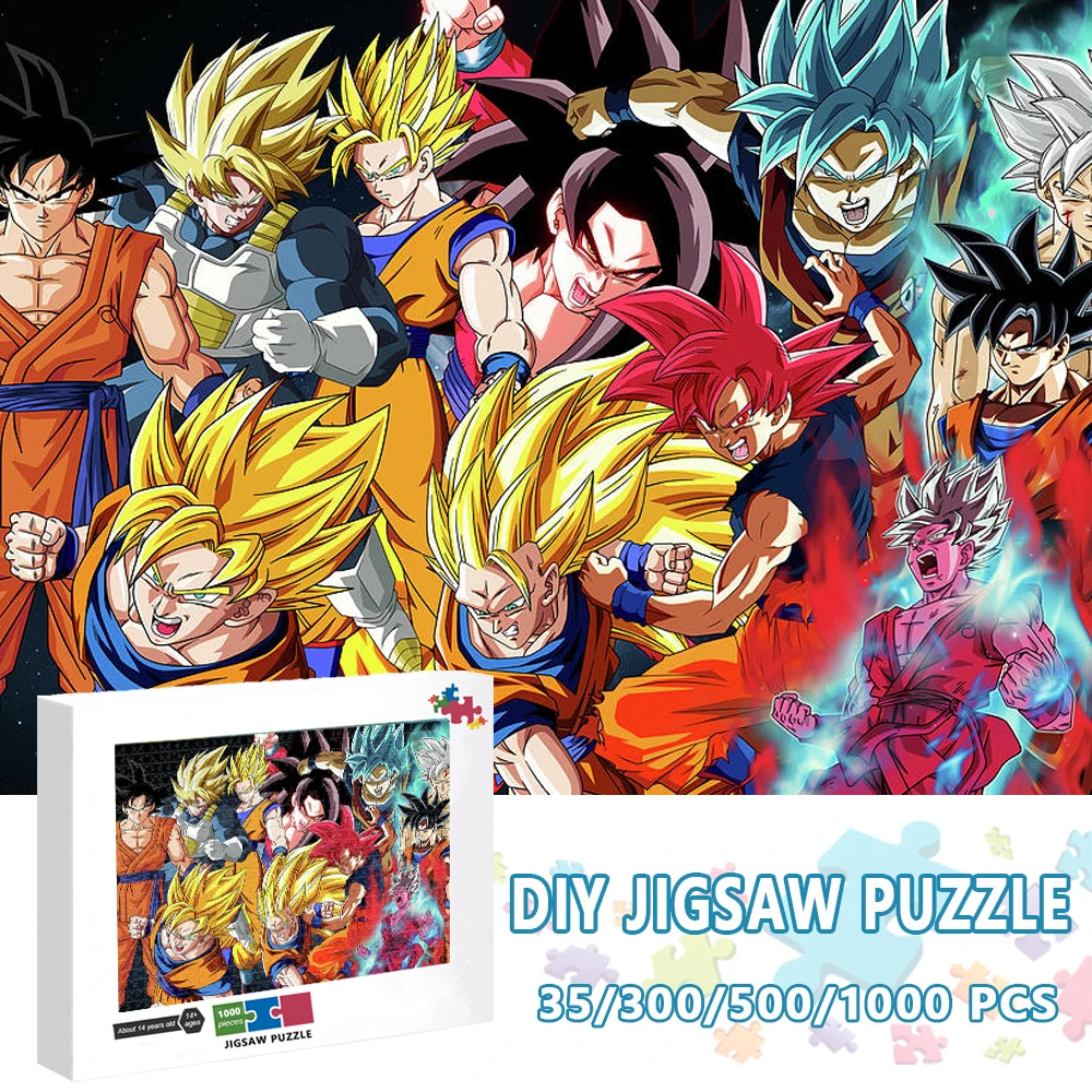 

300/500/1000 Pieces Wood Puzzle Dragon Ball Son Goku Jigsaw Puzzle for Adults Kids Intellectual Educational Toys Leisure Gift