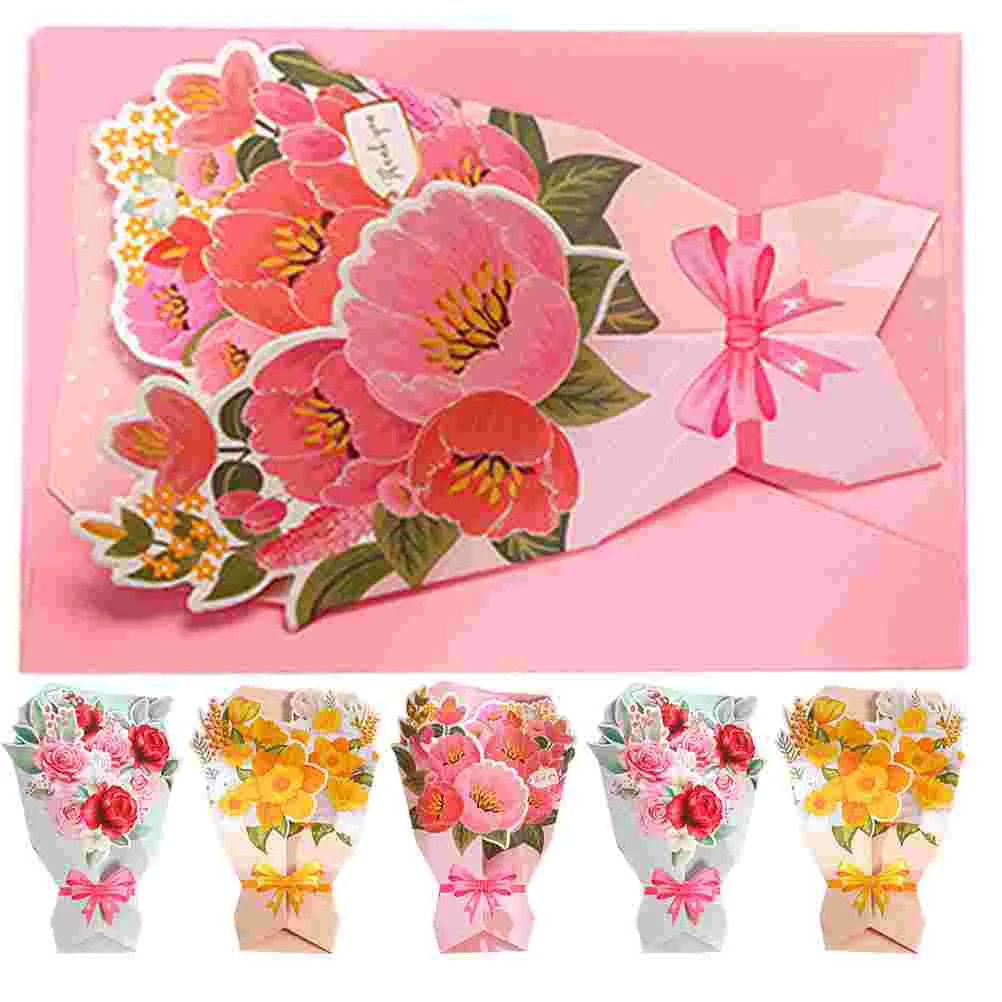 

Bouquet Shaped Greeting Card Teacher Festival Blessing Cards Gift Teachers' Day Paper