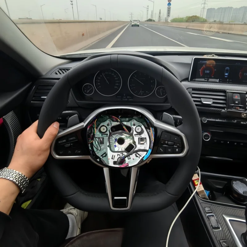 Фото Кожаный чехол на руль для BMW CS M4 G01 G02 G05 G82 G42 G14 G20 G21 G80 G81 G22 G23 G26 G30 G80, аксессуары для руля