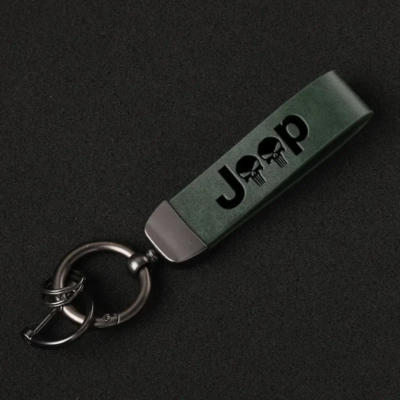 

Брелок для автомобильных ключей из натуральной кожи для Jeep Renegade Wrangler JK JL Grand Cherokee Compass Patriot Journey Charger