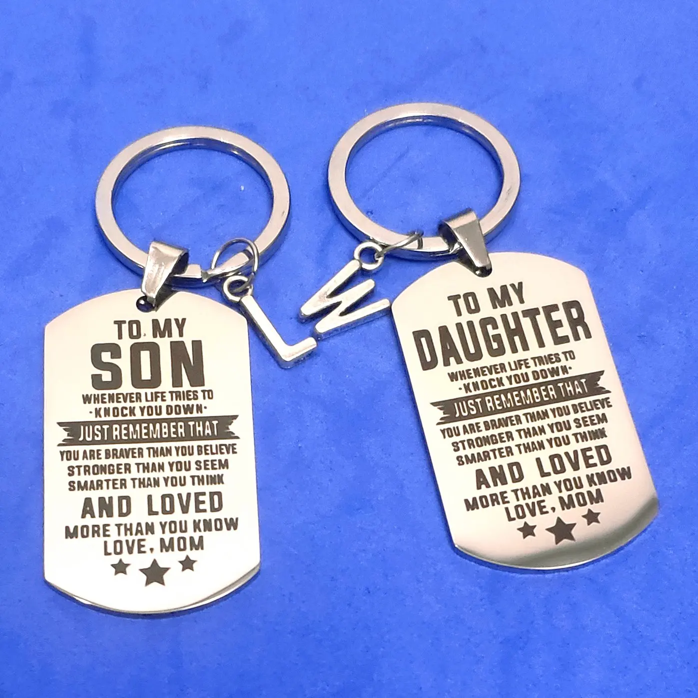 

Military Tag Couple Gift A-z 26 Initials Lanyard for Keys Personality TO MY SON DAUGHTER Keyring Stainless Steel Creativity DIY
