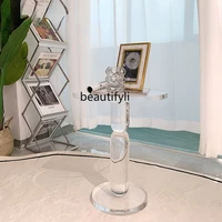 zqsimple balcony corner table bedside and sofa side table acrylic side table round transparent table