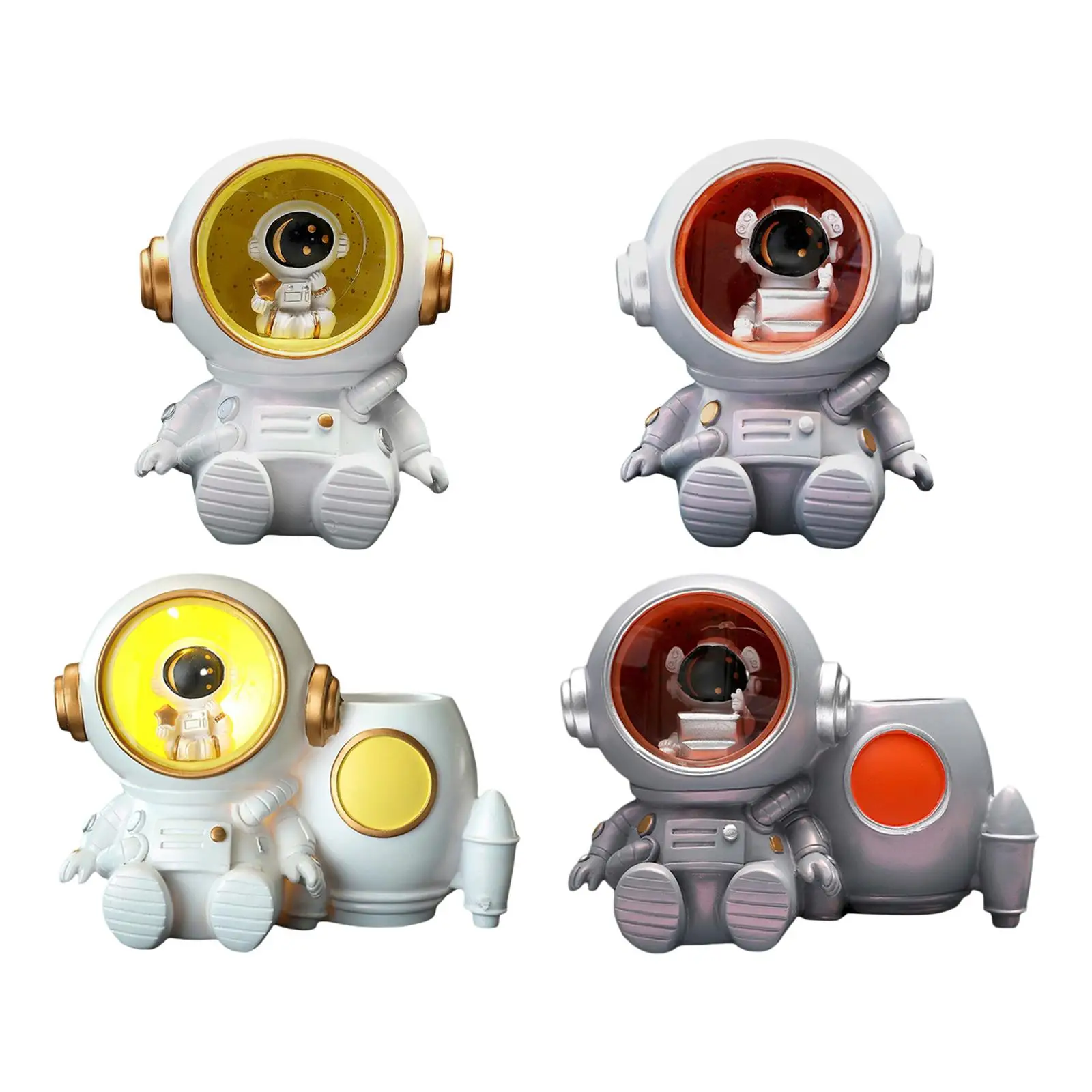 

Resin Spaceman Table Lamp Warm Light Astronaut Creative Night Light for Children Desk Bedside Nursery Decoration