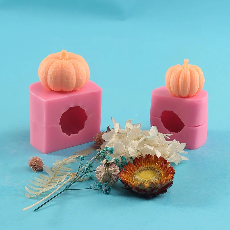 3D mal Pumpkin Halloween Pumpkin Mousse Cake Silicone Mold Candles Baking Tools for Cakes  Cake Stand