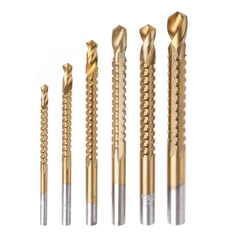 

6pcs Ti Drill Bit Woodworking Plastic Cutting Hole Saw