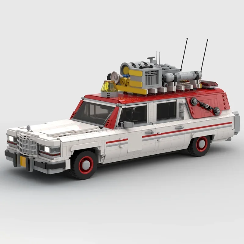Фото 3402 детали MOC Ecto 1 Reboot Movie: Модель-конструктор, развивающие строительные блоки, идеи для творчества, обучающие кирпичики, подарки на праздники и день рождения №2