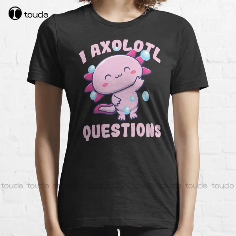 

Новинка I Axolotl вопросы 9 футболка хлопковая футболка футболки для мужчин унисекс