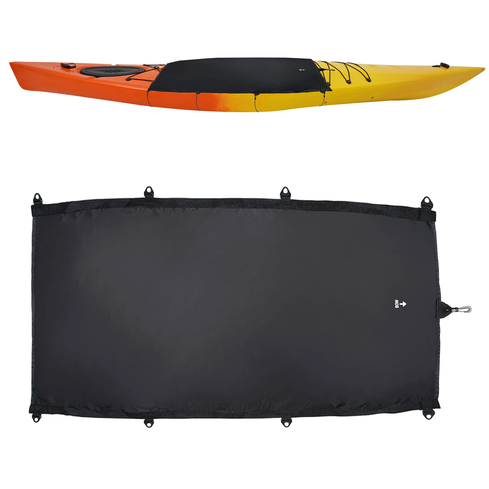 

Водонепроницаемый чехол для байдарки, универсальная драпировочная Крышка кабины, регулируемая крышка Каяка с отверстиями для крючков для ...