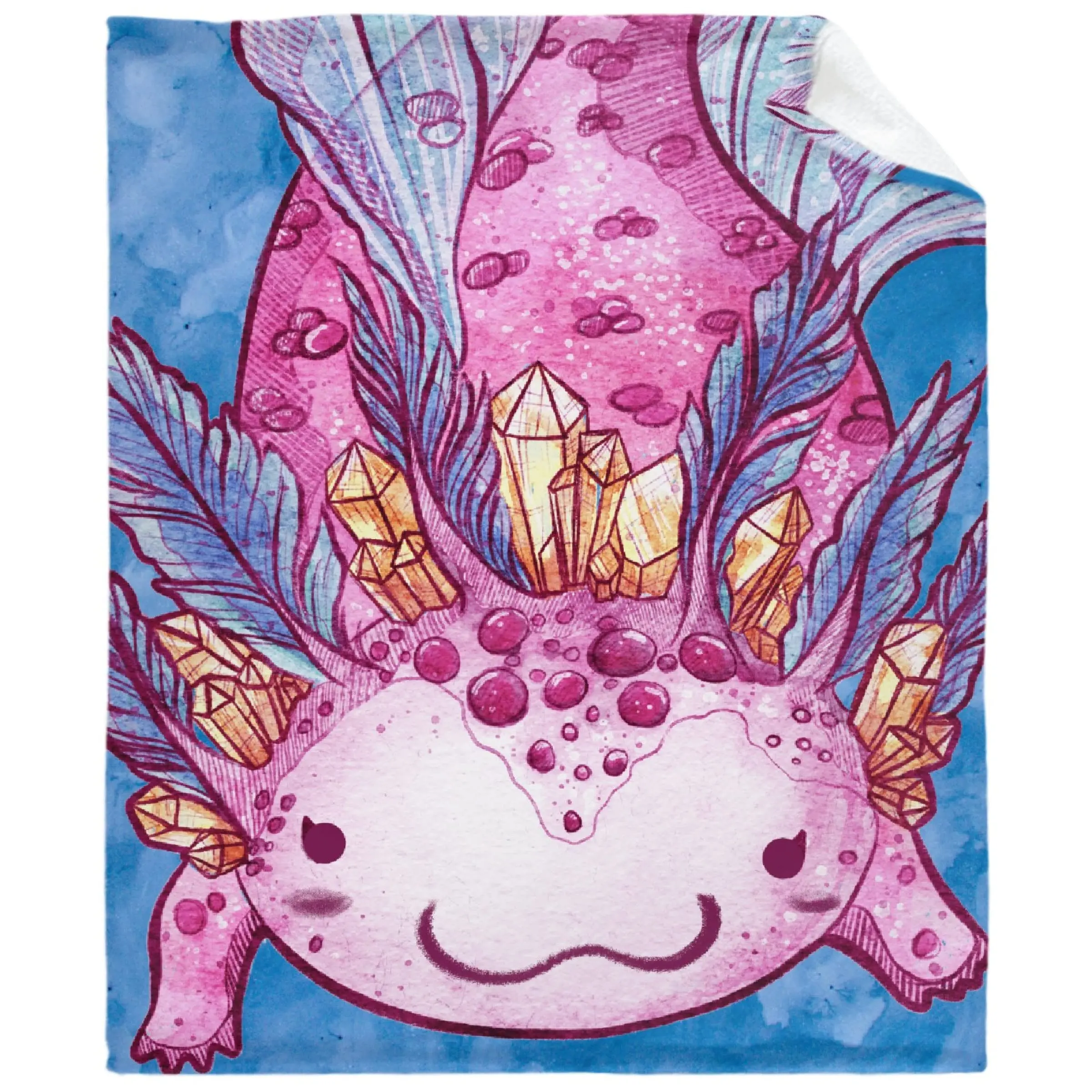 

Throw Blanket Soft Warm Plush Lightweight Microfiber for Bed Couch Chair Living Room Birthday Gifts Cute Axolotl Flannel Blanket
