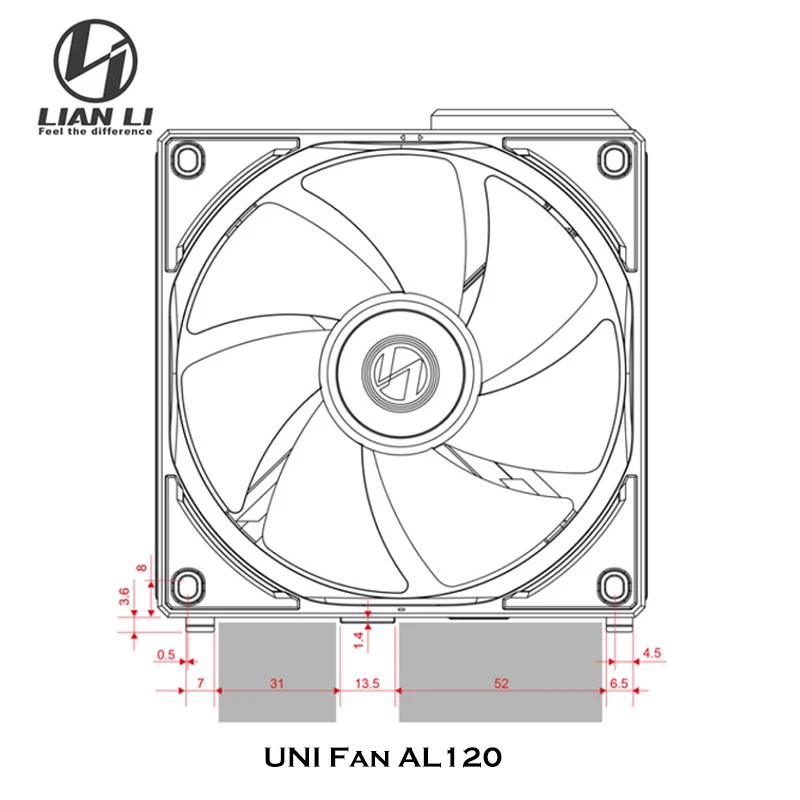 Вентилятор LIAN LI UNI AL120 2-го поколения L-Connect 3 беспроводной ARGB PWM вентилятор 3x120 мм