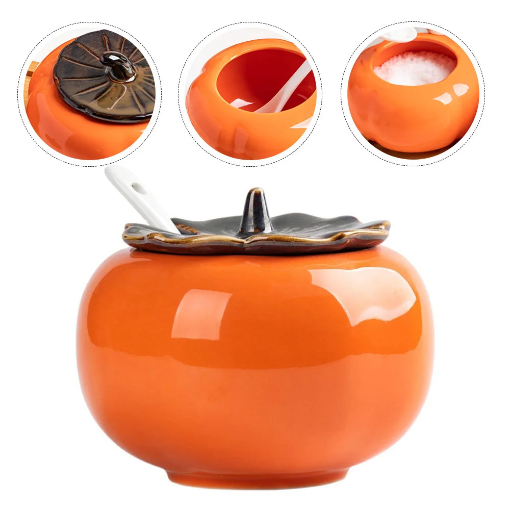 

Jar Ceramic Storage Salt Canister Seasoning Pot Sugar Condiment Container Tea Box Pepper Porcelainbowl Spices Kitchen Coffee
