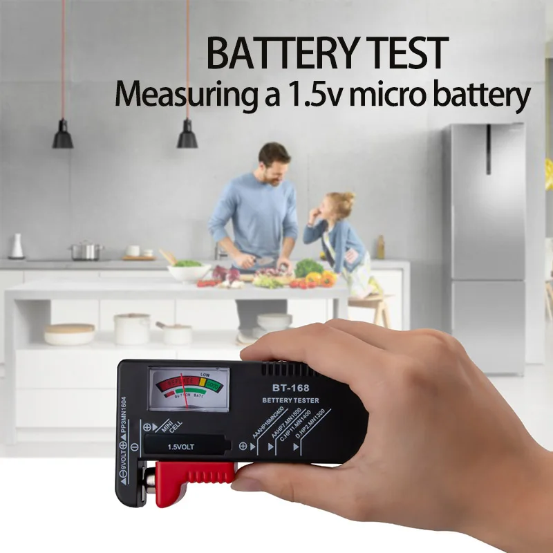 

BT-168D Digital Battery Tester Volt Checker for 9V 1.5V Button Cell Rechargeable AAA AA C D Universal Battery Test