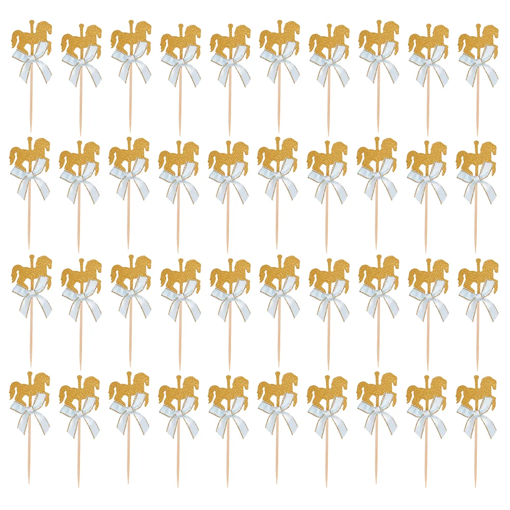 

40 Pcs Cake Fruit Insert Nativity Ornaments Kids Cartoon Ingredients Cake Toothpick Cupcake Insert Topper Bamboo Animal Child