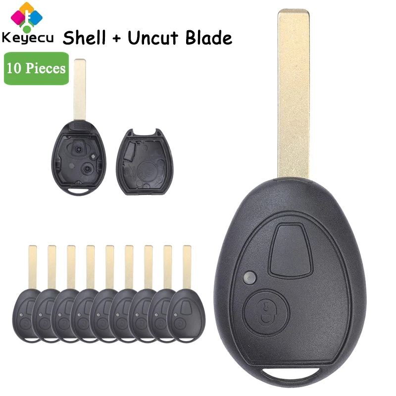 

Запасной пульт дистанционного управления KEYECU, 10 шт., чехол для автомобильного ключа с 2 кнопками, чехол для Land Rover 75, для MG, для BMW