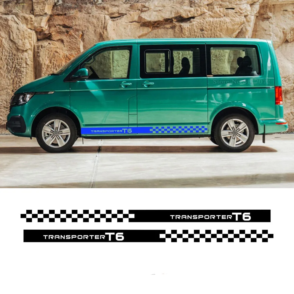 Наклейки на автомобильные двери боковые юбки наклейки для Volkswagen VW Transporter Multivan T5 T6