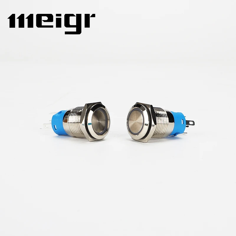 Водонепроницаемый металлический кнопочный переключатель 12/16/19/22 мм