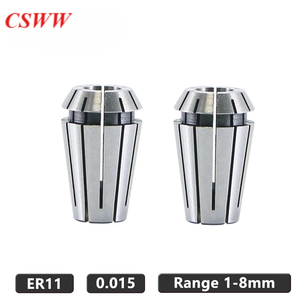

ER11 1-7 мм 8 мм 1/4 мм 6,35 мм 1/8 мм 3,175 мм пружинный цанговый патрон прецизионная цанга 0,015 для гравировального станка с ЧПУ токарный фрезерный инструмент