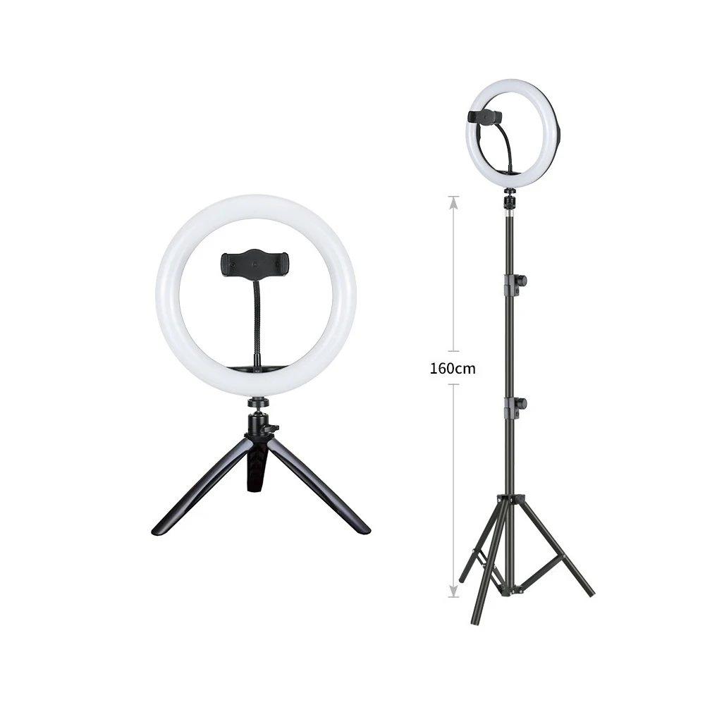 

Кольцевой светильник 10 дюймов, со штативом 2,1 м и держателем для телефона