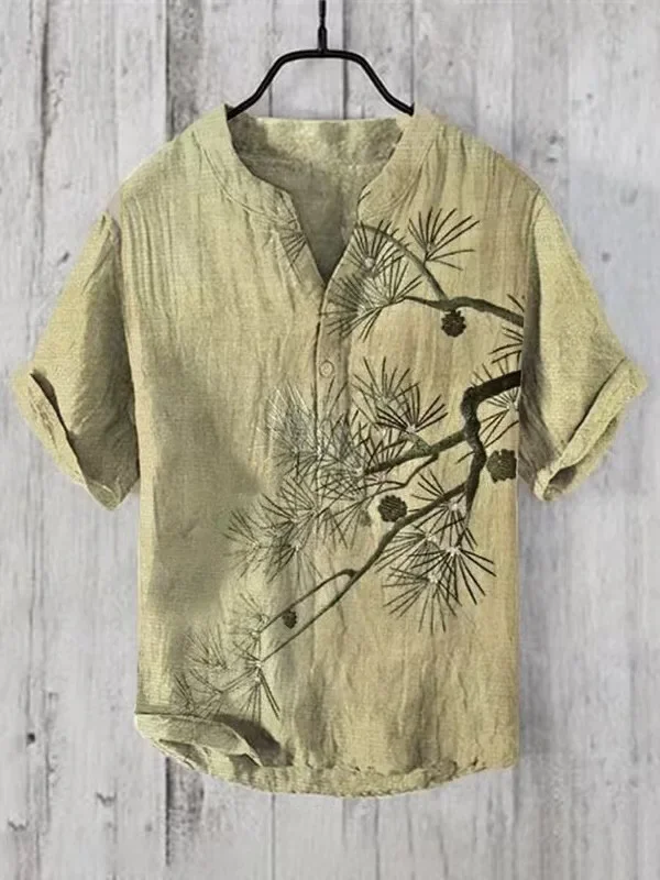 Новинка рубашка pines and Cypress с коротким рукавом 3D Ретро Художественный иллюстратор