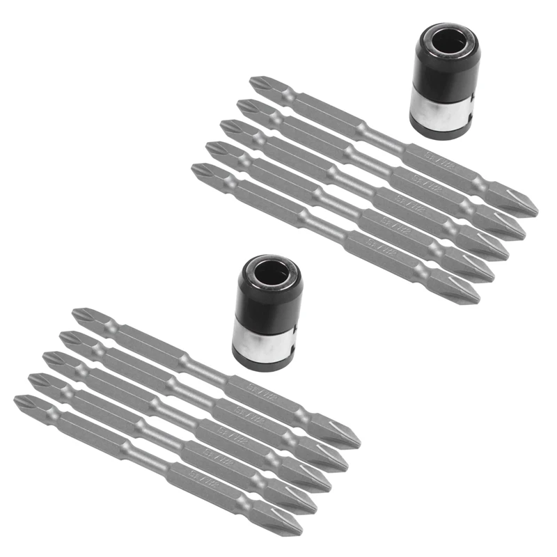 

GTBL 10Pcs S2 Screwdriver Bits Set 100Mm Phillips Strong Magnet Driver Steel Double Head Hex Shank With Magnetizer Ring