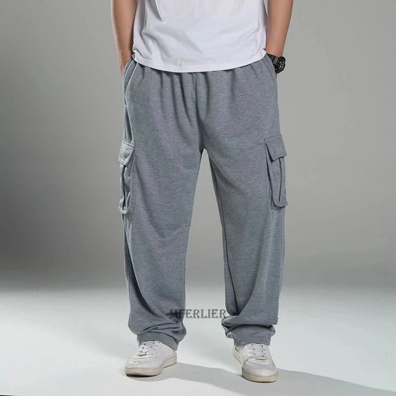 

men cargo pants high street pockets skate pants plus size 7XL 8XL hip hop loose pants street dance casual sports sweatpants 54