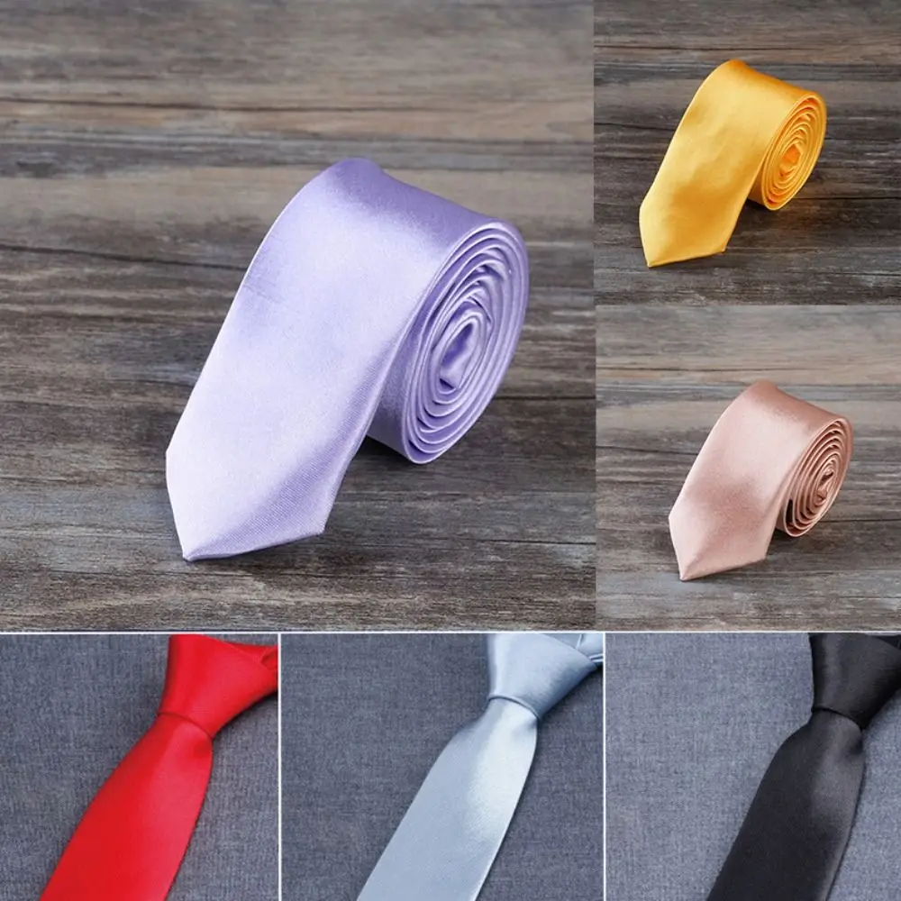 

2pcs Accessory Daily Shirt Cravat Polyester Necktie Tie Solid Color Formal Ties