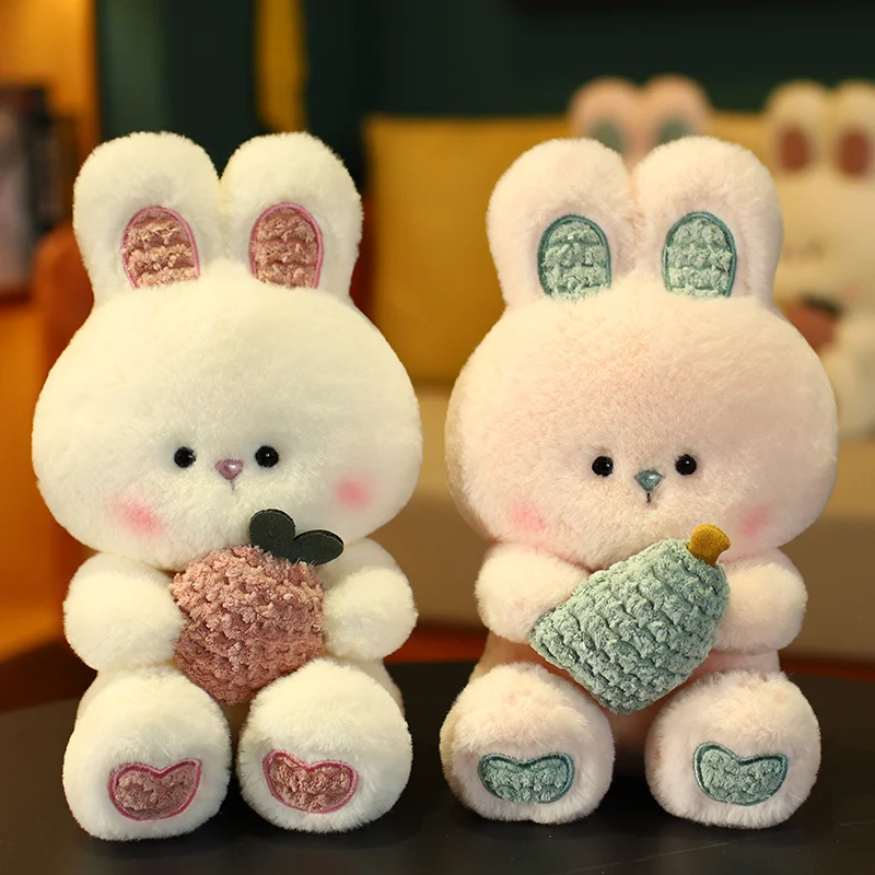 

25-50cm Kawaii Plush Rabbit Pillow Stuffed Soft Animal Bunny Holding Fruits Dolls Cute Birthday Christmas Gift for Girls Kids
