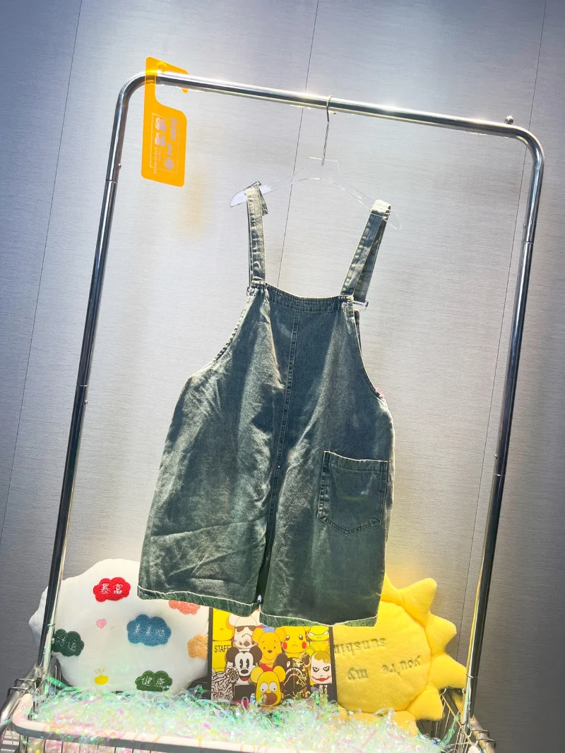 European Goods 2023 New Fashion Heavy Embroidery Sequins Flower Denim Suspender Pants Women's Design Loose Wide-Leg Pants Summer