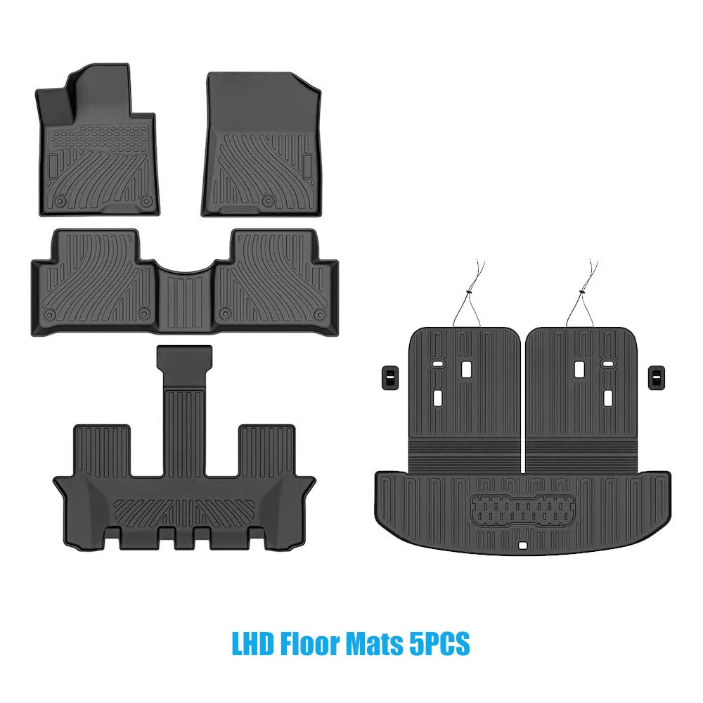 Всепогодные коврики для багажника на 2021-2024 годы 2025 Kia Sorento Gas & Hybrid TPE Коврик в багажник автомобиля с накладкой на спинку