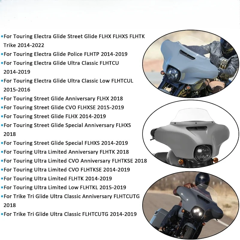 10 5 &quotволновое лобовое стекло для Touring Street Glide Electra FLHT FLHTCU Ultra Classic FLHX 2014-2022