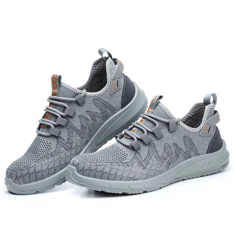 Легкая рабочая защитная обувь мужская дышащая со стальным носком весенне-летние