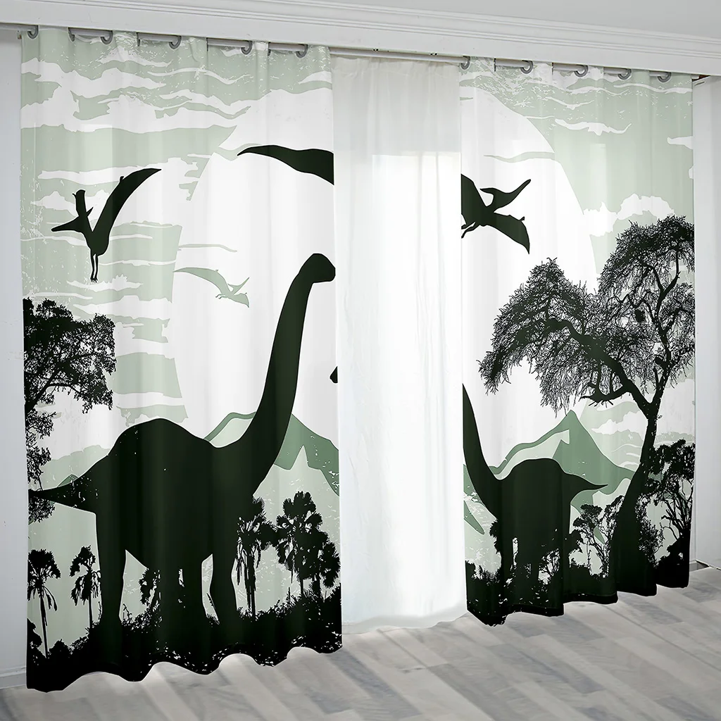 

3D Custom Print Modern Cute Cartoon Animal Dinosaur Children's Shading Blackout Curtain for Kids Boy Bedroom Living Room