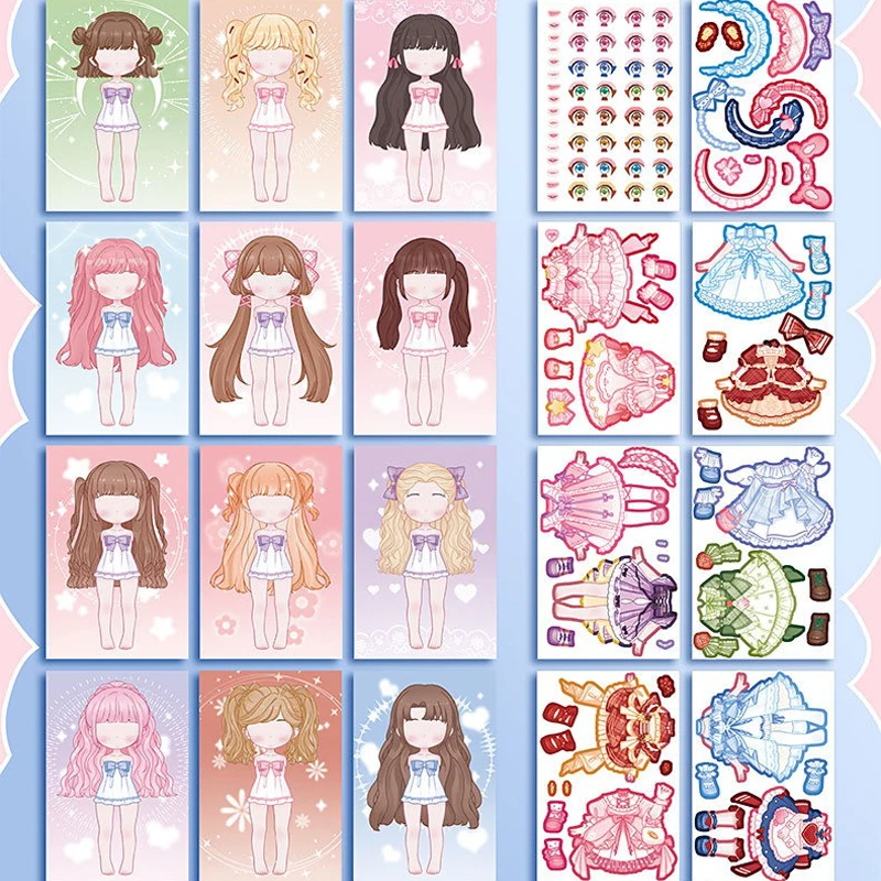 Наклейка-книжка для платья наклейка-книжка девочек детский мультяшный макияж