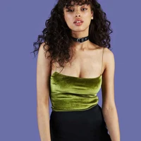 sexy spaghetti straps tank top velvet short crop top 6 colors sexy boob tube top bustier brief vest t shirts tee s xl