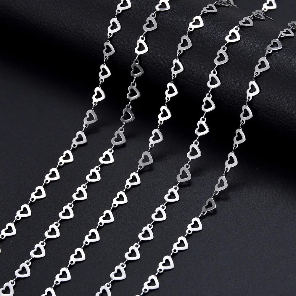 

1 piece Stainless Steel Hollow Heart Handmade Link Chain Necklace for Men Women DIY Jewelry Making Bracelet Anklet Necklace