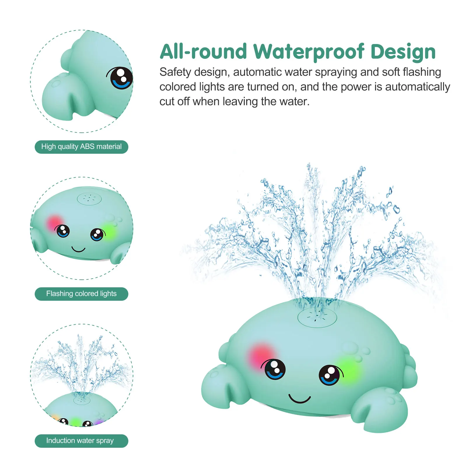 Baby Bath Toys Automatic Spray Sprinkler Bath Toy With LED Light Electric Octopus Crab Spray Water Shower Swim Pool Bathing Toys