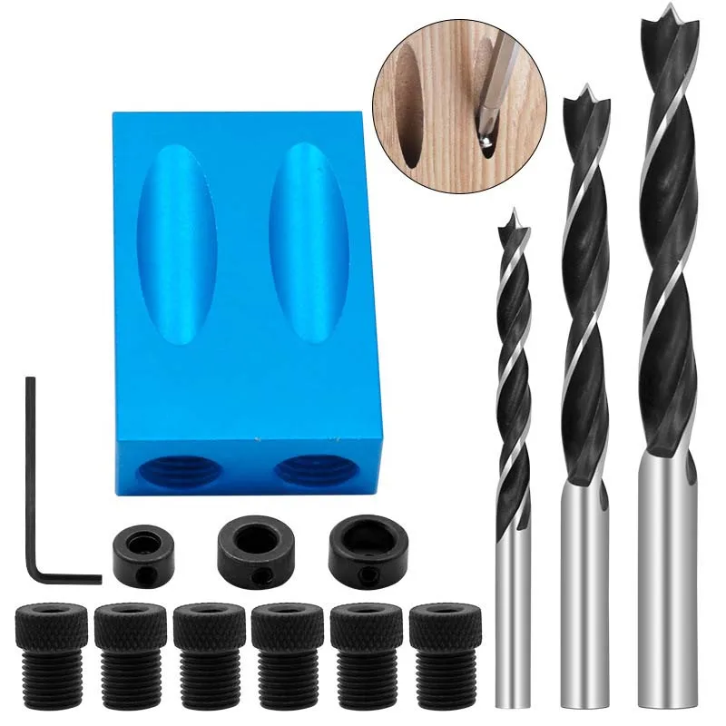 

Pocket Hole Screw Jig 15 Degrees Dowel Drill Joinery Kit Carpenters Wood Woodwork Guides Joint Angle Locator woodworking tools