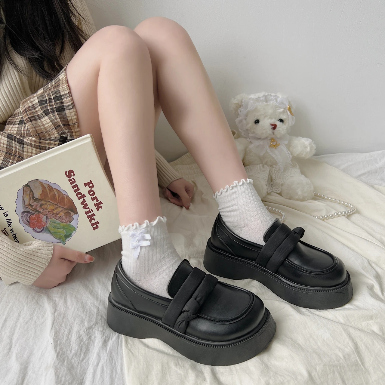 

Новые туфли на платформе, черные универсальные Туфли Мэри Джейн в стиле «лолита», японская кожаная обувь JK, лоферы для девушек и колледжа, же...