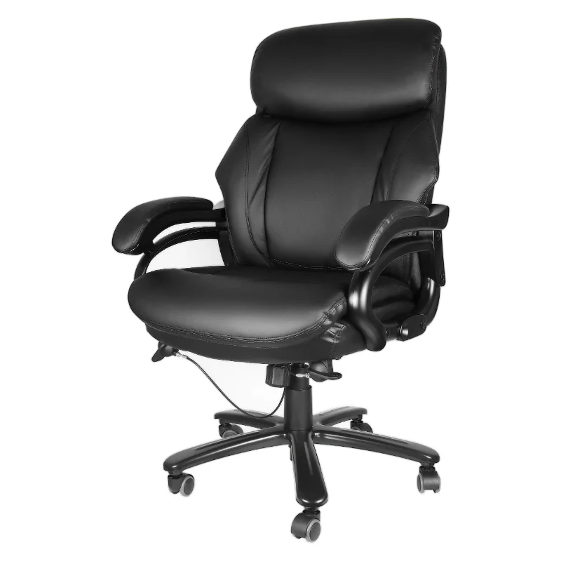 

Aukfa Office Chair Adjustable Leather High-Back Executive Office Chair with Lumbar Support Ergonomic Swivel Task Chair,Black