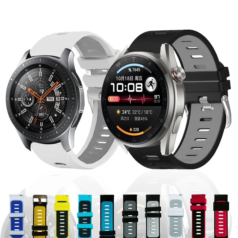 

22mm Silicone Sports Band For Samsung Galaxy Watch3 45mm 46mm Gear S3 Classic/Frontier Bracelet Strap for Huawei watch GT3 SE