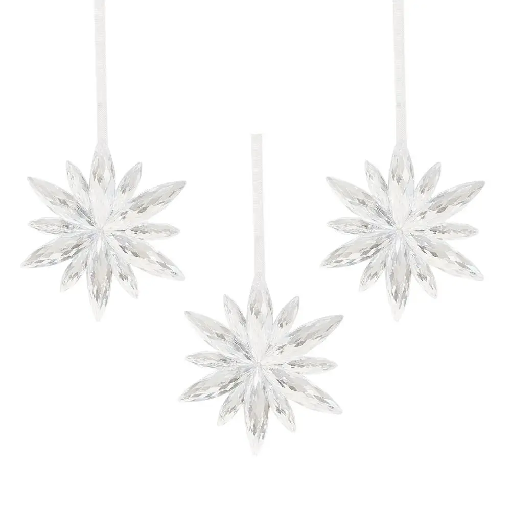 Прозрачные снежинки из акрила 3 шт.