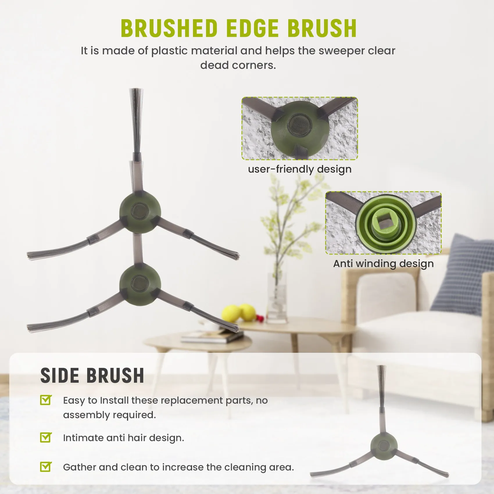 8 шт. боковая щетка для ECOVAC DEEBOT OZMO T9 AIVI/T8 MAX T8 POWER AIVI/N8 PRO аксессуары