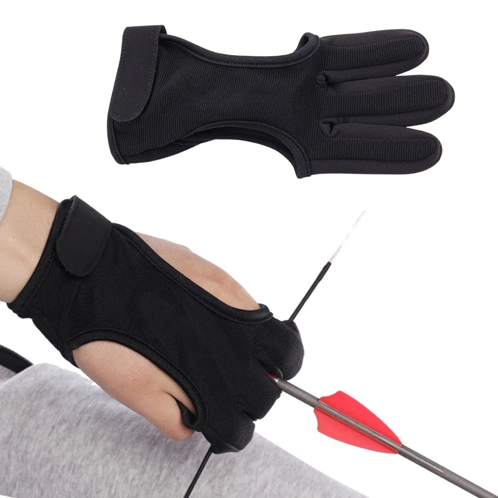 

Accessories Hunting Useful Recurve Bow 3 Fingers Protective Gloves Shooting Hand Guard Protector Archery Finger Guard