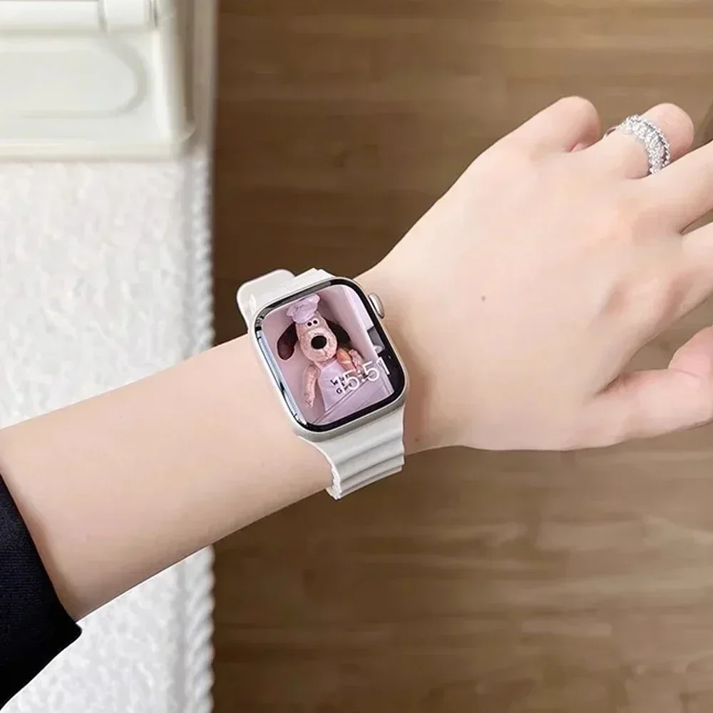 силиконовые ремешки для Apple watch Band Ultra 2 49 мм 46 44 45 40 41 42 Ocean браслет iWatch series 10 9 8 7 6 5 4 3