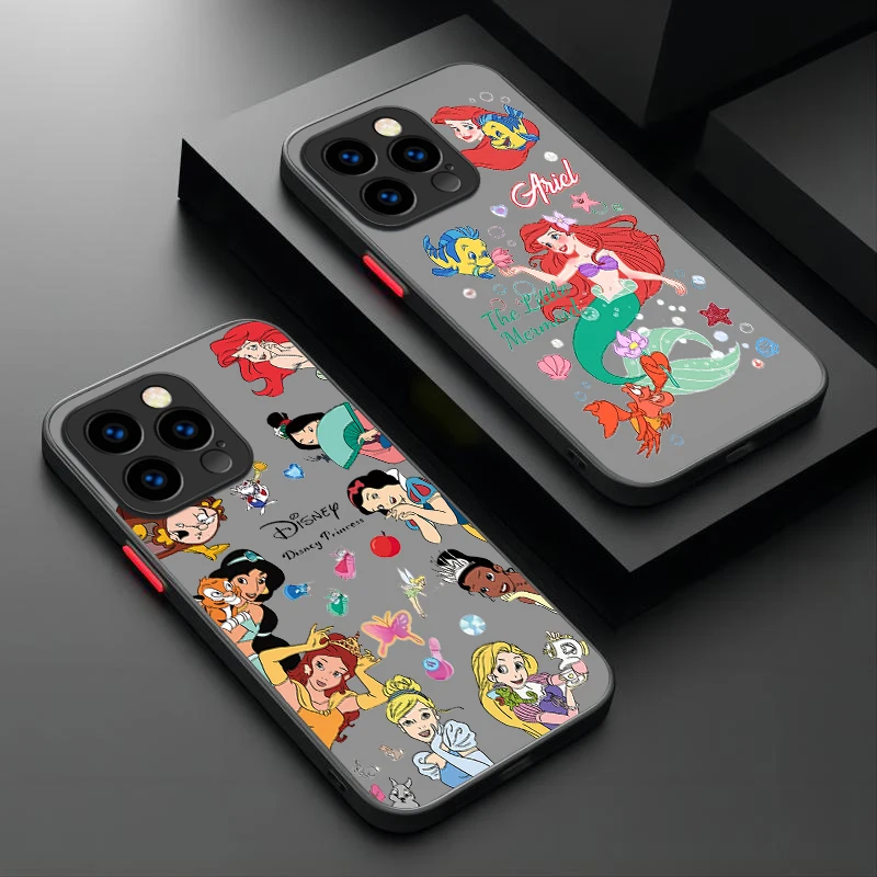 Disney Princess Phone Case For iPhone 16 15 14 13 12 11 Pro Max X XR XS 7 8 Plus SE 2020 Shockproof Matte Hard PC Bumper Cover