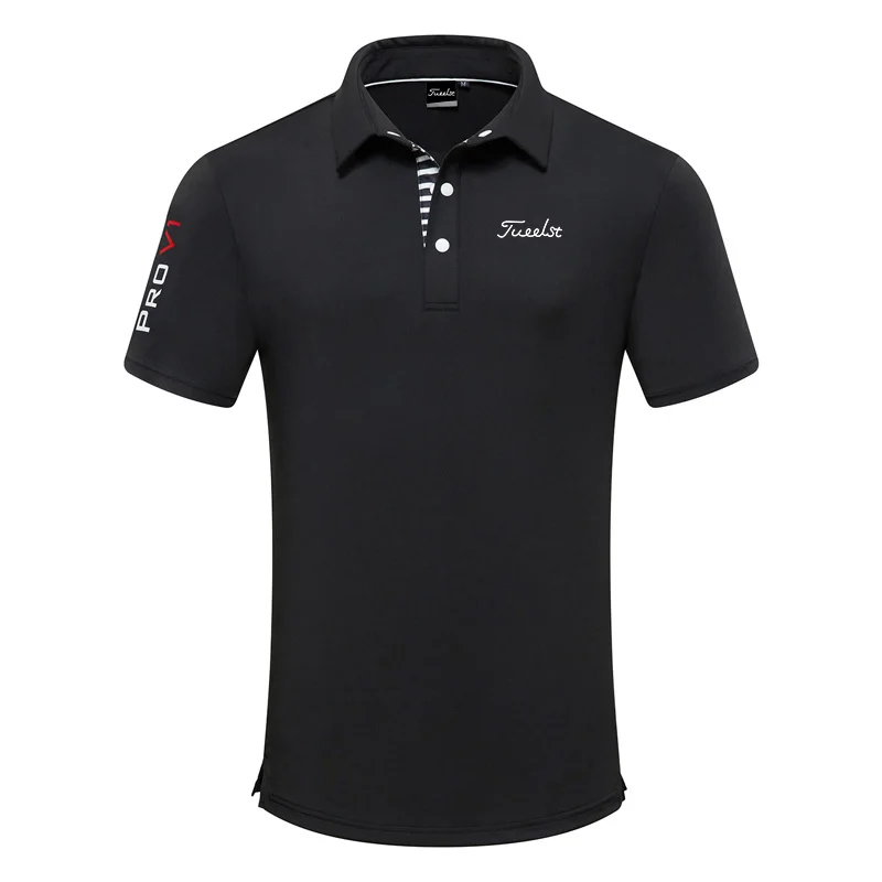 

New Summer Golf Men's T-Shirt Breathable Quick-Drying Sports High-Quality Loose Elastic POLO Shirt Moisture-Wicking Short-Sleeve